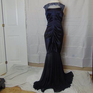 Navy blue, classy, Mermaid gown